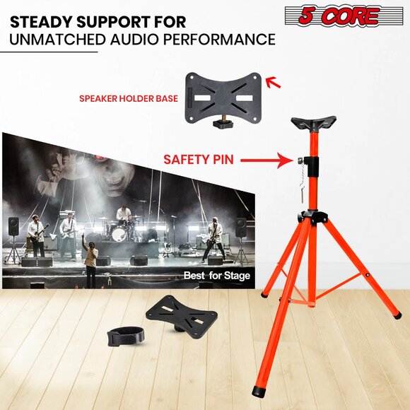 Speaker Stand Tripod 72 Inch DJ Studio Monitor Stands SS HD 2PK ORG WOB - Picture 5 of 10